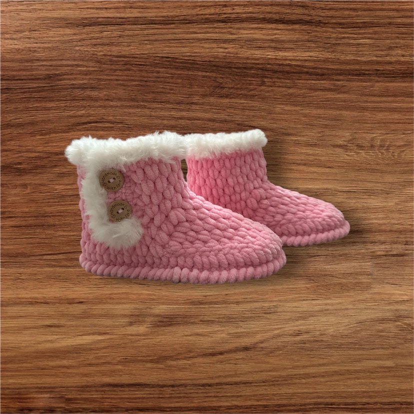 Pembe Triko Kız Ev Terliği - Görsel 2