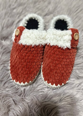 Kadın Kahverengi Örgü Ev Terliği - Görsel 4