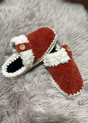 Kadın Kahverengi Örgü Ev Terliği - Görsel 2