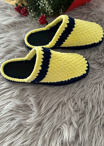 Sarı Örgü Kadın Ev Terliği - Görsel 3