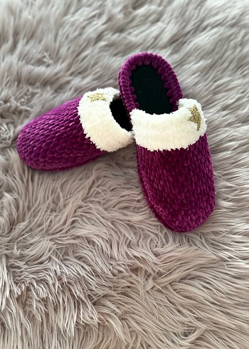 Mor Örgü Kadın Terlikler - Görsel 3