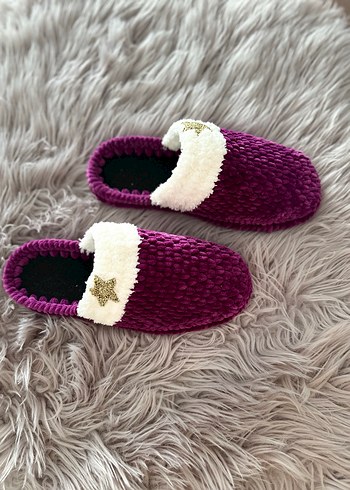 Mor Örgü Kadın Terlikler - Görsel 2