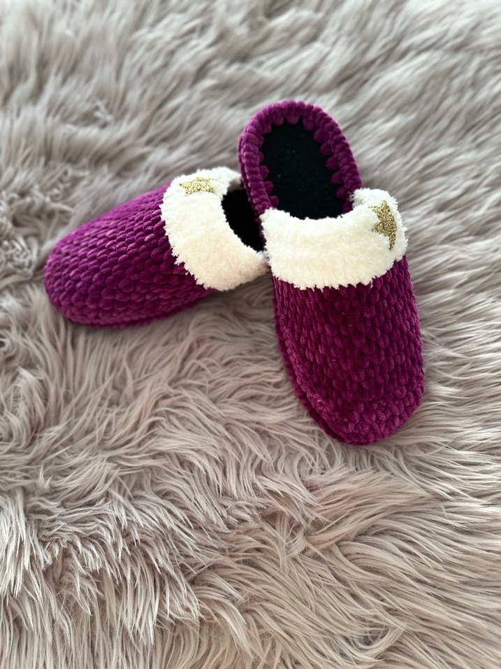 Mor Örgü Kadın Terlikler - Görsel 3