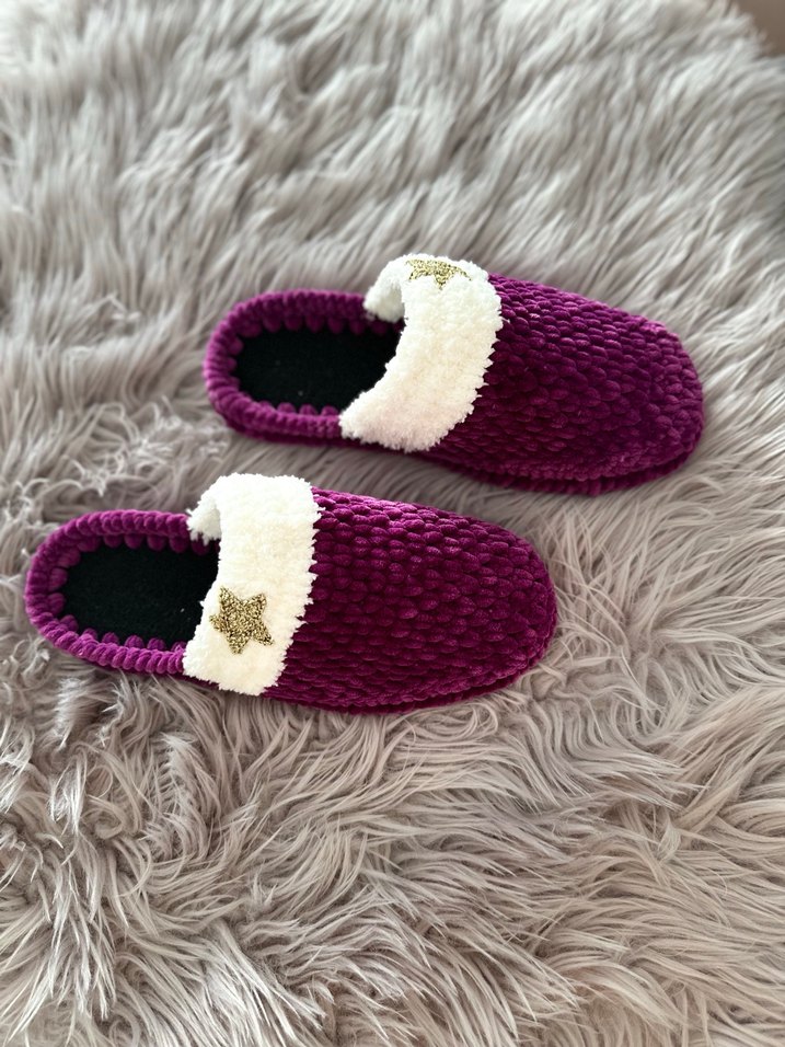 Mor Örgü Kadın Terlikler - Görsel 2