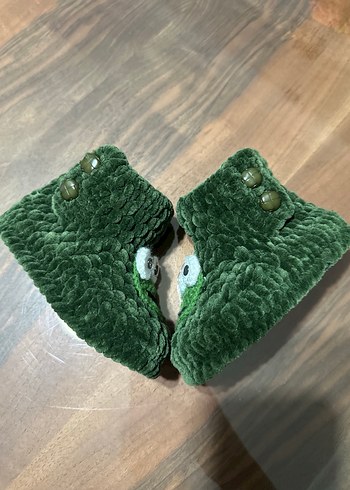 Erkek Çocuk Örgü Yeşil Nakışlı Bot - Görsel 2