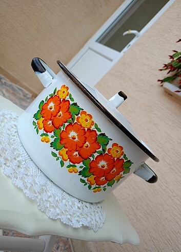 Vintage emaye tencere 