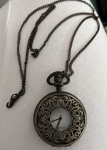 American Vintage Vintage Antik Bronz Kolye Saat