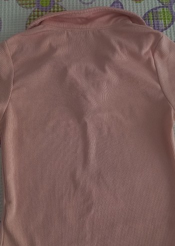 m Beden Pembe V Yakalı Polo Tişört