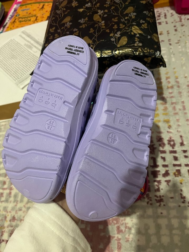 Mor Unicorn Baskılı Kız Çocuk Sandaletleri - Görsel 2