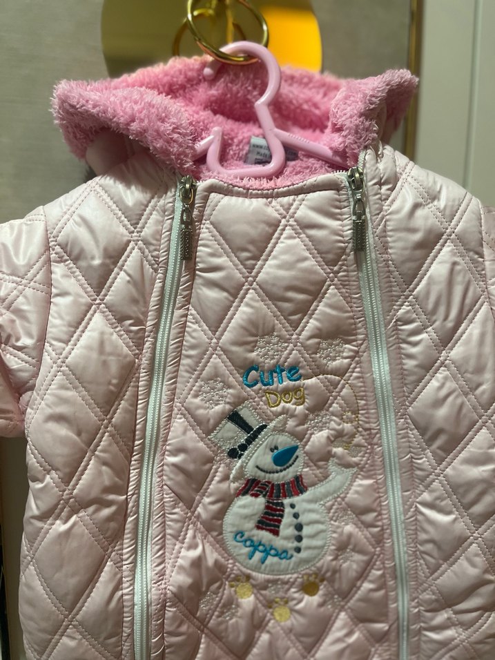 Pembe Nakışlı Bebek Kış Tulumu kabanı - Görsel 2