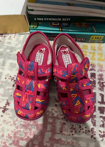 Kız Çocuk Renkli Velcro Bağlı Terlik Panduf - Görsel 3