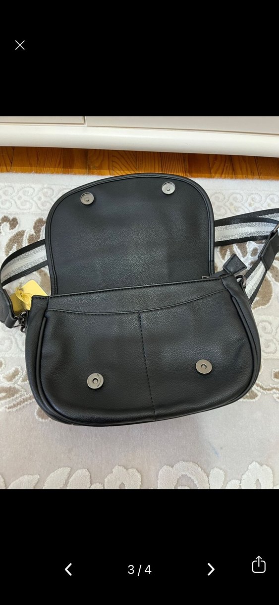 Ççs Zincir Detaylı Siyah Çanta - Görsel 3