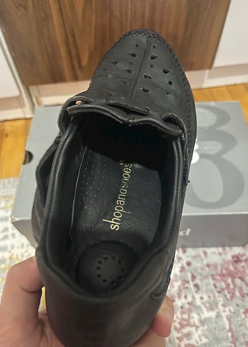 Siyah Deri Kadın Sandalet - Görsel 5