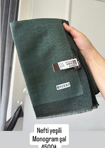 Vakko Nefti Yesili Monogramli Sal