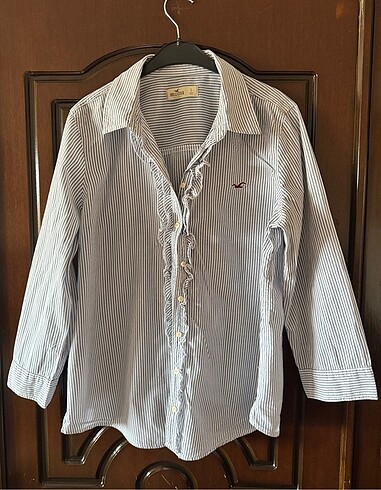 Hollister l beden çizgili kadın gömleği