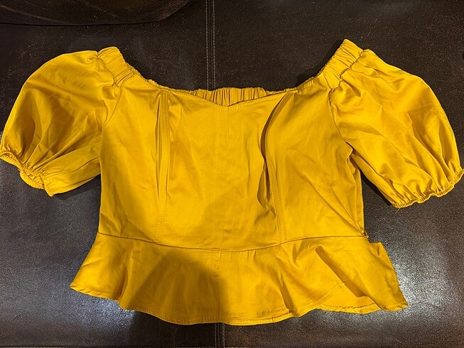 İpekyol crop sarı bluz