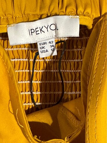 42 Beden İpekyol crop sarı bluz