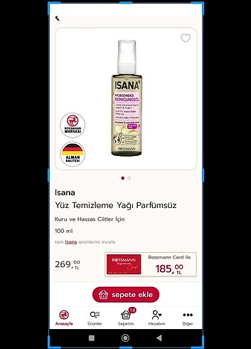 İsana makyaj temizleme yağı