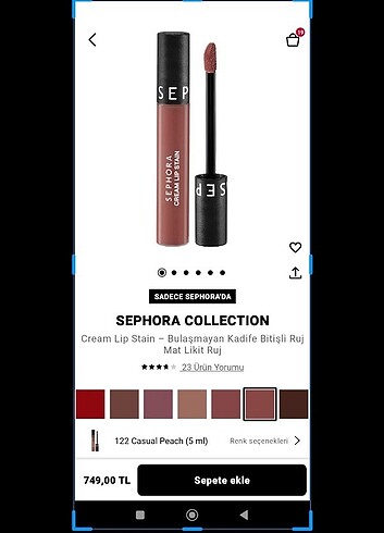 Sephora casual peach ruj