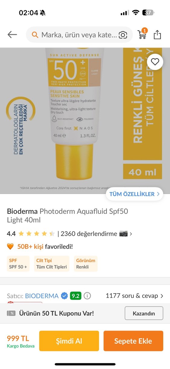 Bioderma Photoderm renkli Güneş kremi - Görsel 2