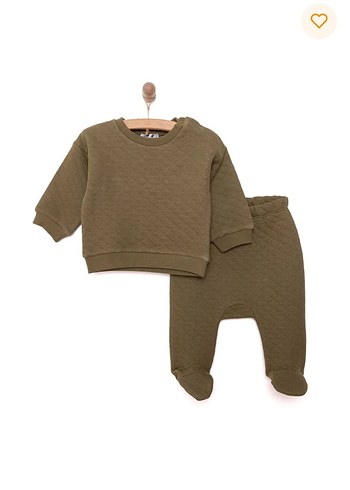 Erkek Bebek Kapitone Khaki Takım