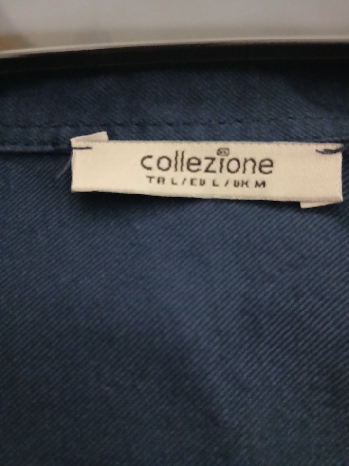 Lacivert Düğmeli uzun kollu Kadın Gömlek - Görsel 4