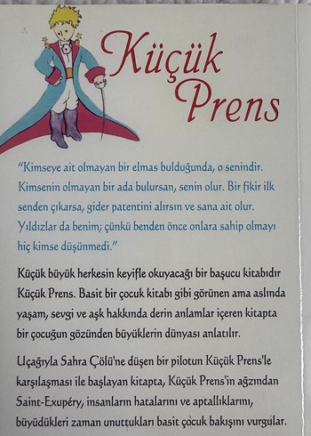 Beden Renk Küçük Prens - Kokulu Kitap