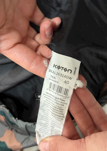 Gri Kamuflajlı Kısa Kadın Mont - Görsel 3