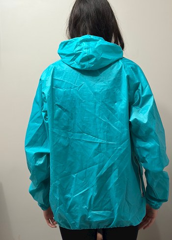 Turkuaz Kapüşonlu Uzun Kollu Kadın Yağmurluk DECATHLON - Görsel 3