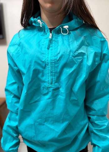 Turkuaz Kapüşonlu Uzun Kollu Kadın Yağmurluk DECATHLON - Görsel 7