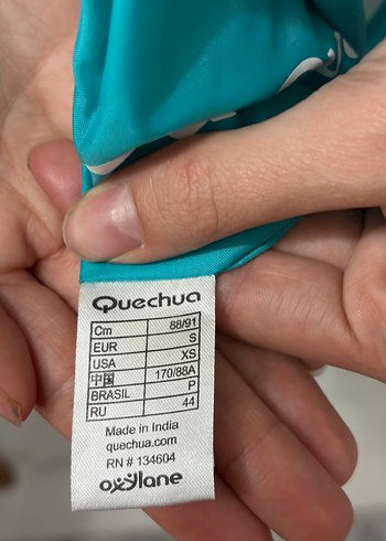 Turkuaz Kapüşonlu Uzun Kollu Kadın Yağmurluk DECATHLON - Görsel 11