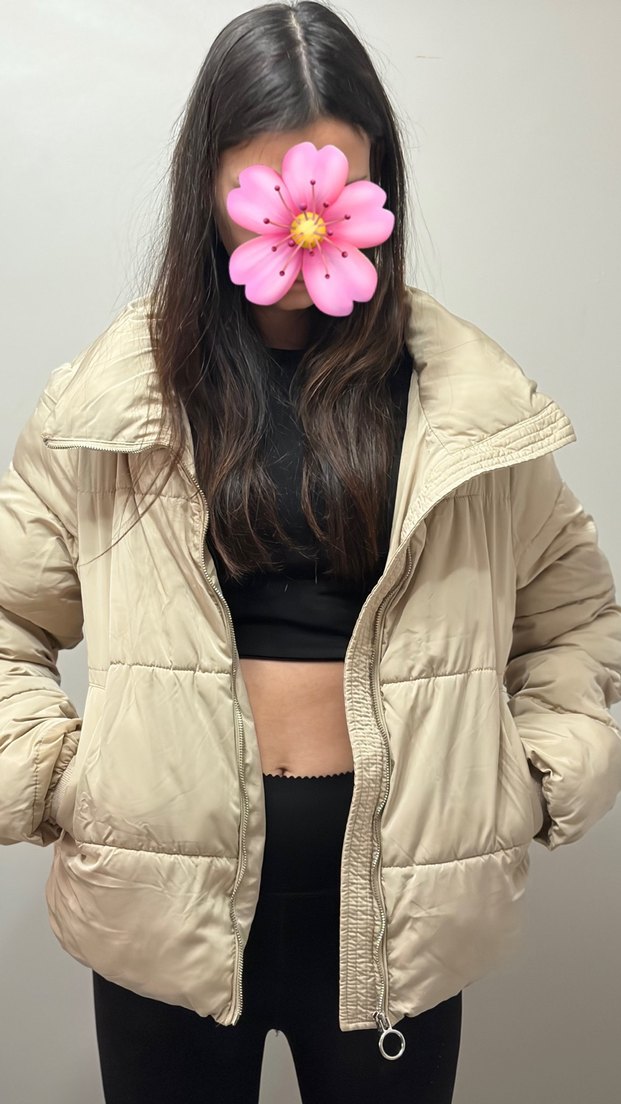 Bej Midi Kadın Kışlık Mont - Görsel 5