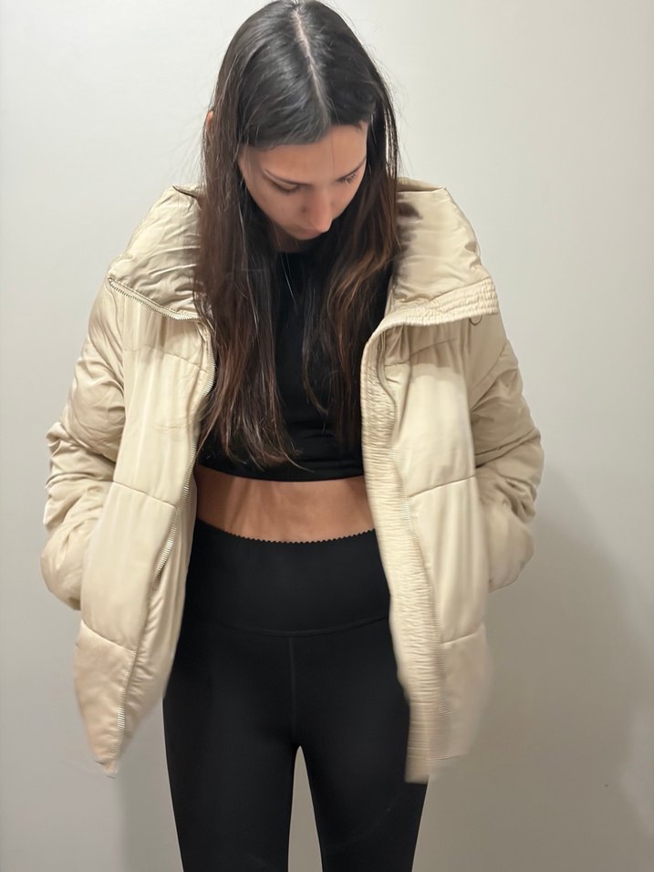 Bej Midi Kadın Kışlık Mont - Görsel 2