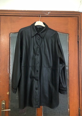 Düğmeli Siyah Deri Kadın Ceket - Görsel 6