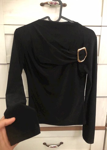 Tokalı Siyah Uzun Kollu Kadın Bluz - Görsel 4