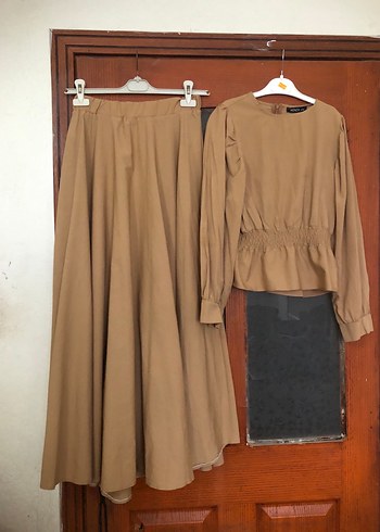 Bej Uzun Keten Elbise, Salaş ve Drapeli - Görsel 2