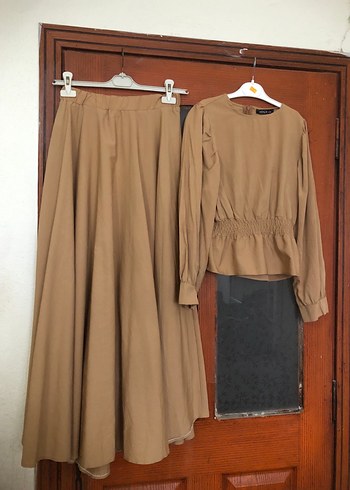 Bej Uzun Keten Elbise, Salaş ve Drapeli - Görsel 3