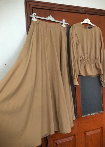 Bej Uzun Keten Elbise, Salaş ve Drapeli - Görsel 4