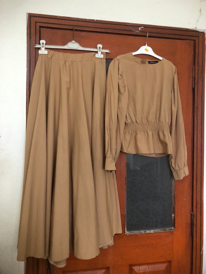 Bej Uzun Keten Elbise, Salaş ve Drapeli - Görsel 3