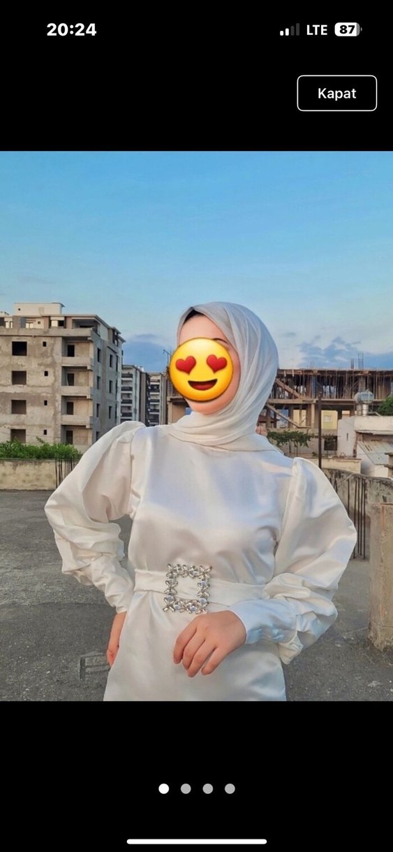 Uzun Beyaz İnce Şeffaf Kadın Elbise - Görsel 2