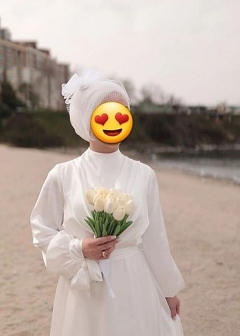 Uzun Kollu Bohem A Kesim Beyaz Gelinlik - Görsel 4