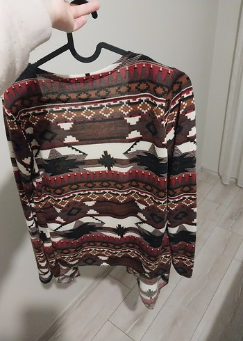 Bohem V Yaka Örgü Hırka - Görsel 2