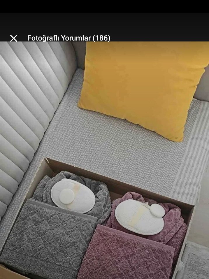 Bohem Gri Bornoz ve Havlu Seti - Görsel 2