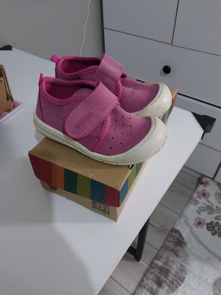 Kız Bebek İlk Adım Ayakkabısı Pembe Velcro - Görsel 2