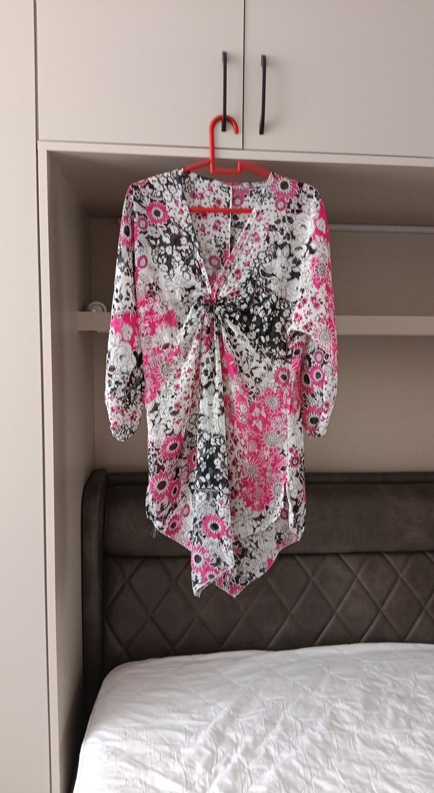 Renkli Desenli şifon pareo - Görsel 2