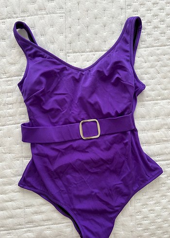 Mor Kemerli İnce Askılı Kadın Mayo - Görsel 3