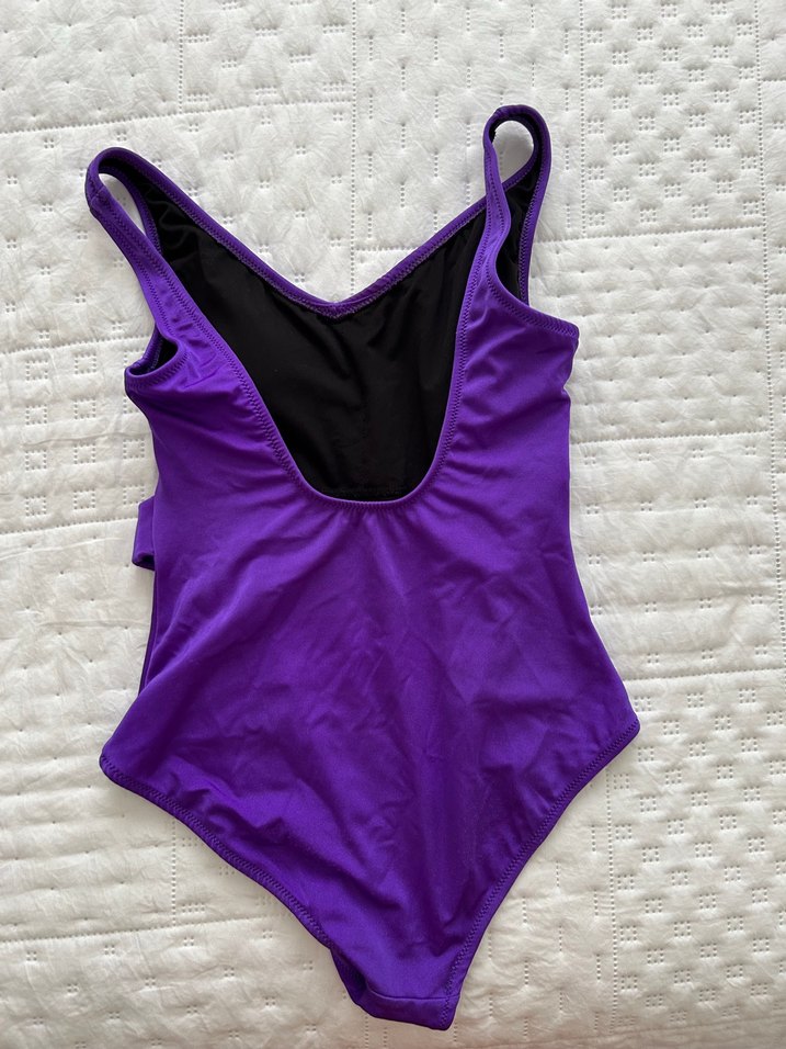 Mor Kemerli İnce Askılı Kadın Mayo - Görsel 4