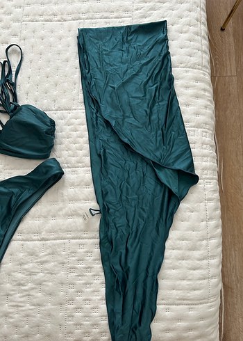 Uzun Drapeli Turkuaz Bohem Bikini Takımı - Görsel 3