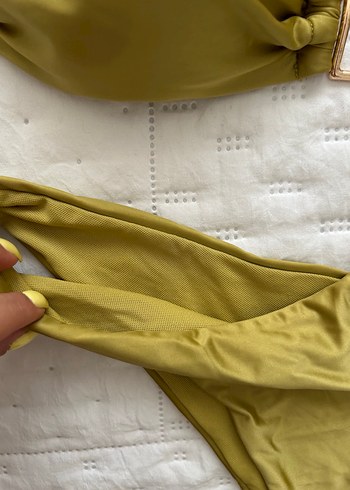 Parlak Haki Uzun Drapeli Bikini Takımı - Görsel 3