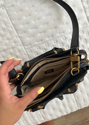 Guess Siyah Kareli Deri Kadın Çanta - Görsel 3